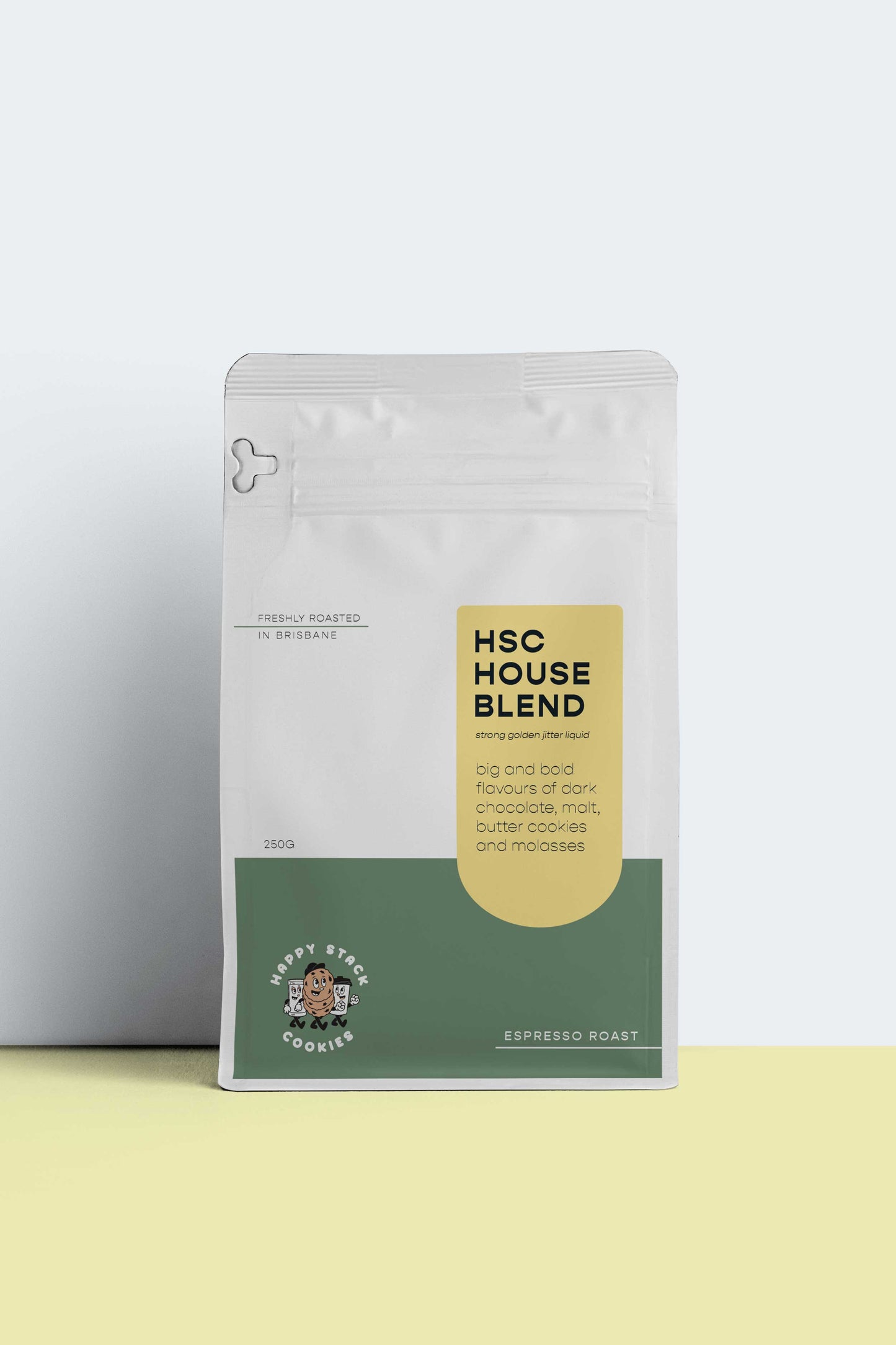 Specialty house blend coffee bags in size 250g.